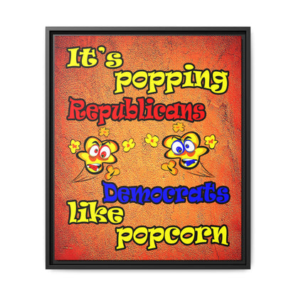 popping like popcorn - framed canvas art (burnt orange)