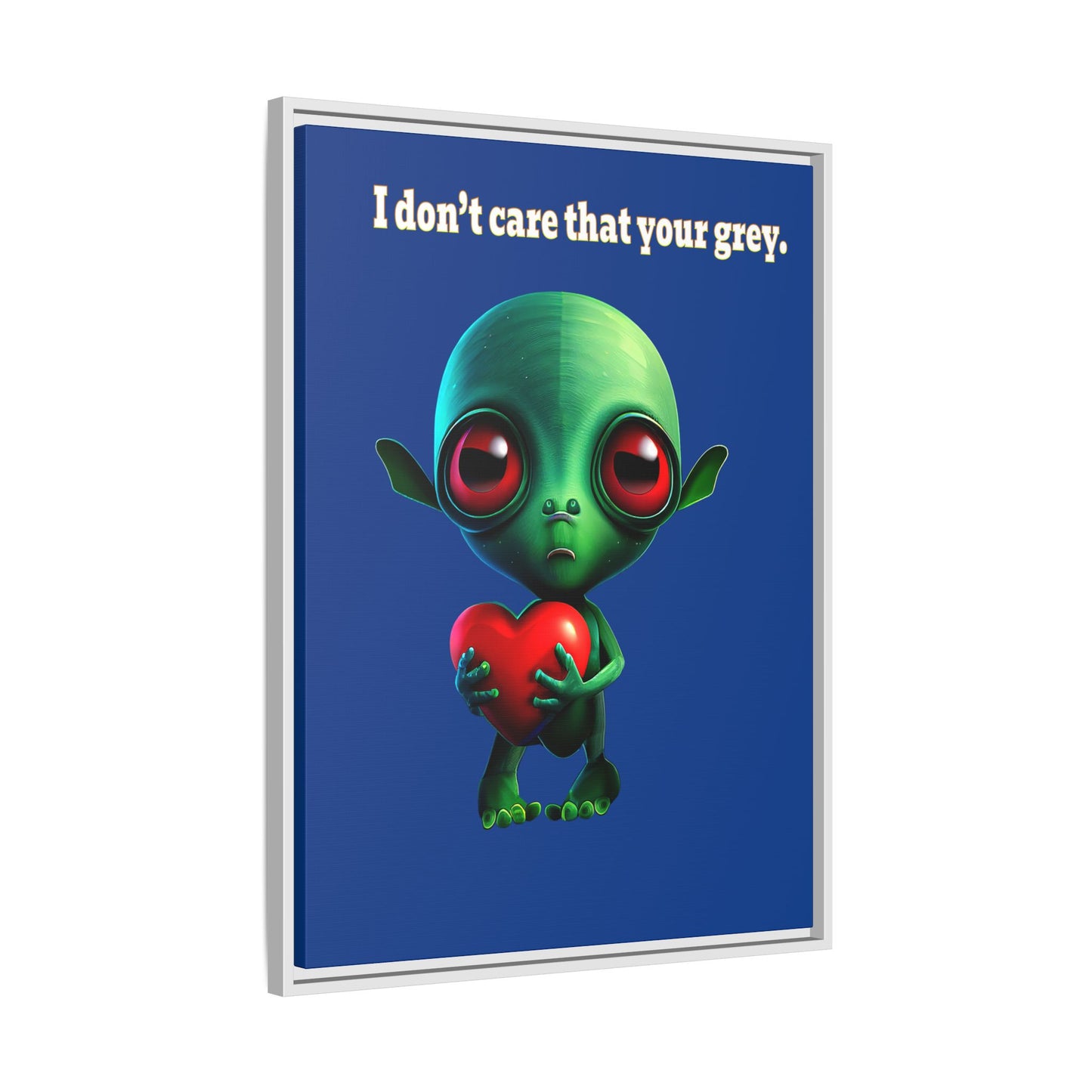 I don't care that your grey - framed canvas art (dark blue)