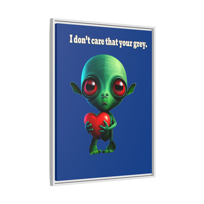 I don't care that your grey - framed canvas art (dark blue)