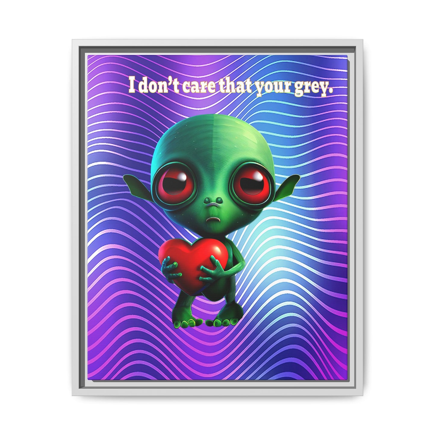 I don't care that your grey - framed canvas art (purple wave)
