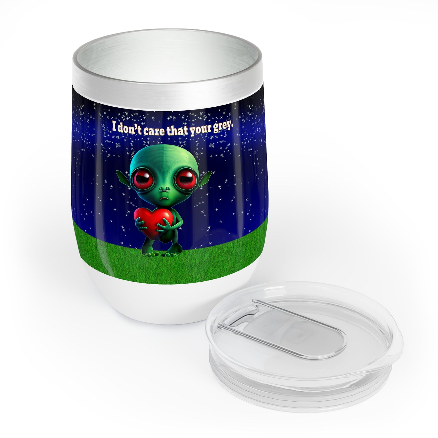 I don't care that your grey - Chill Wine Tumbler ('snoops' background)
