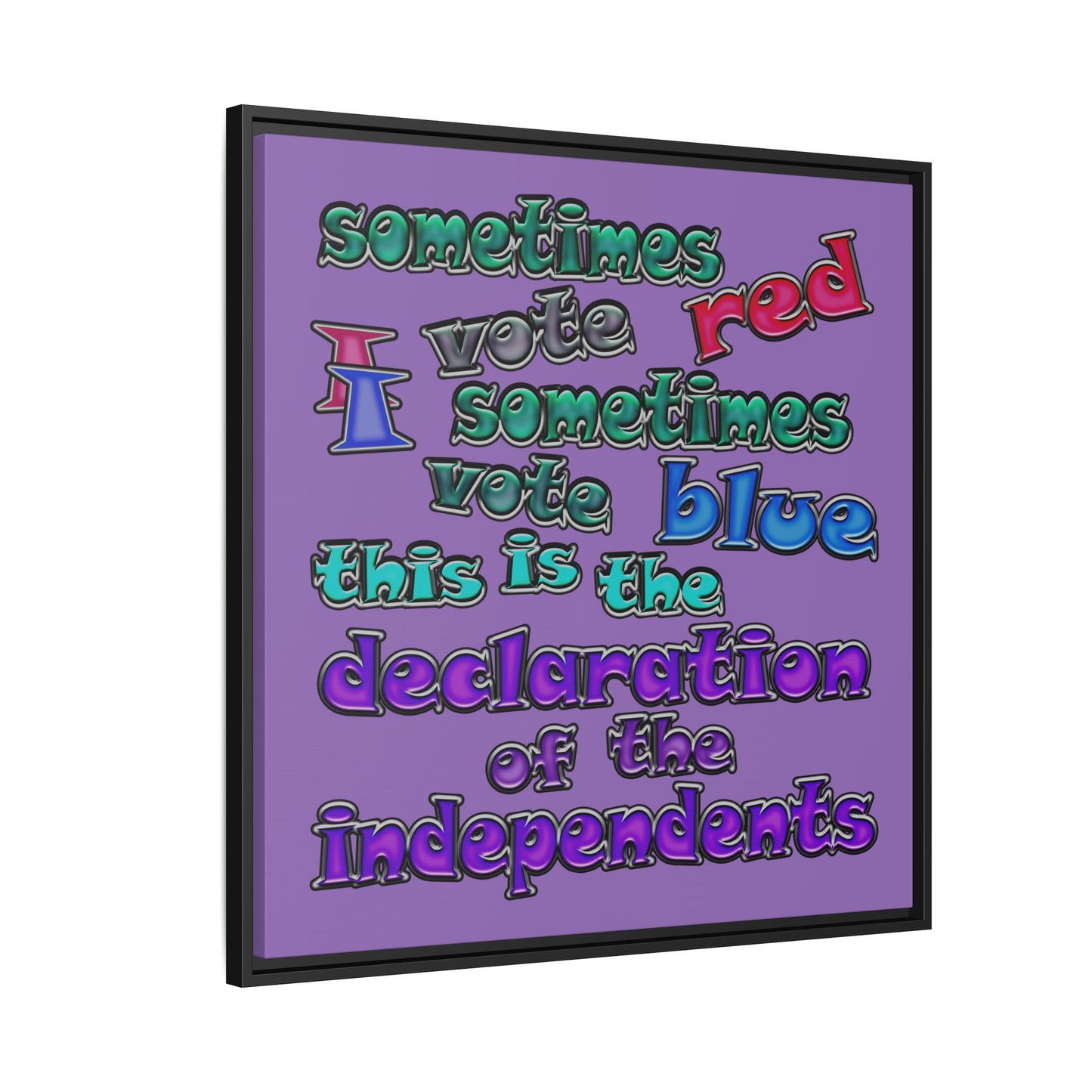 declaration of the independents - framed canvas art (light purple)