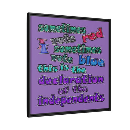 declaration of the independents - framed canvas art (light purple)