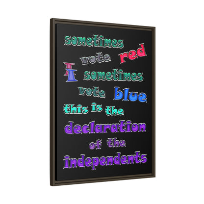declaration of the independents - framed canvas art (black)