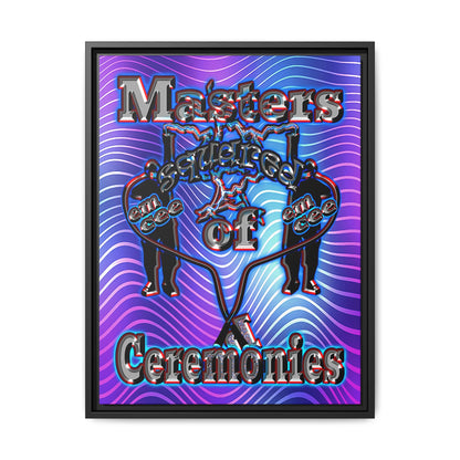 em cee squared - framed canvas art (purple wave)
