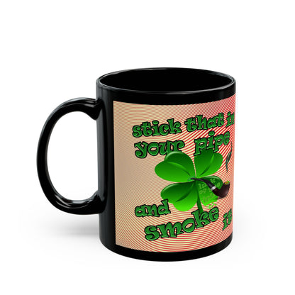 celtics logo - Black Mug (yellow-orange wave)