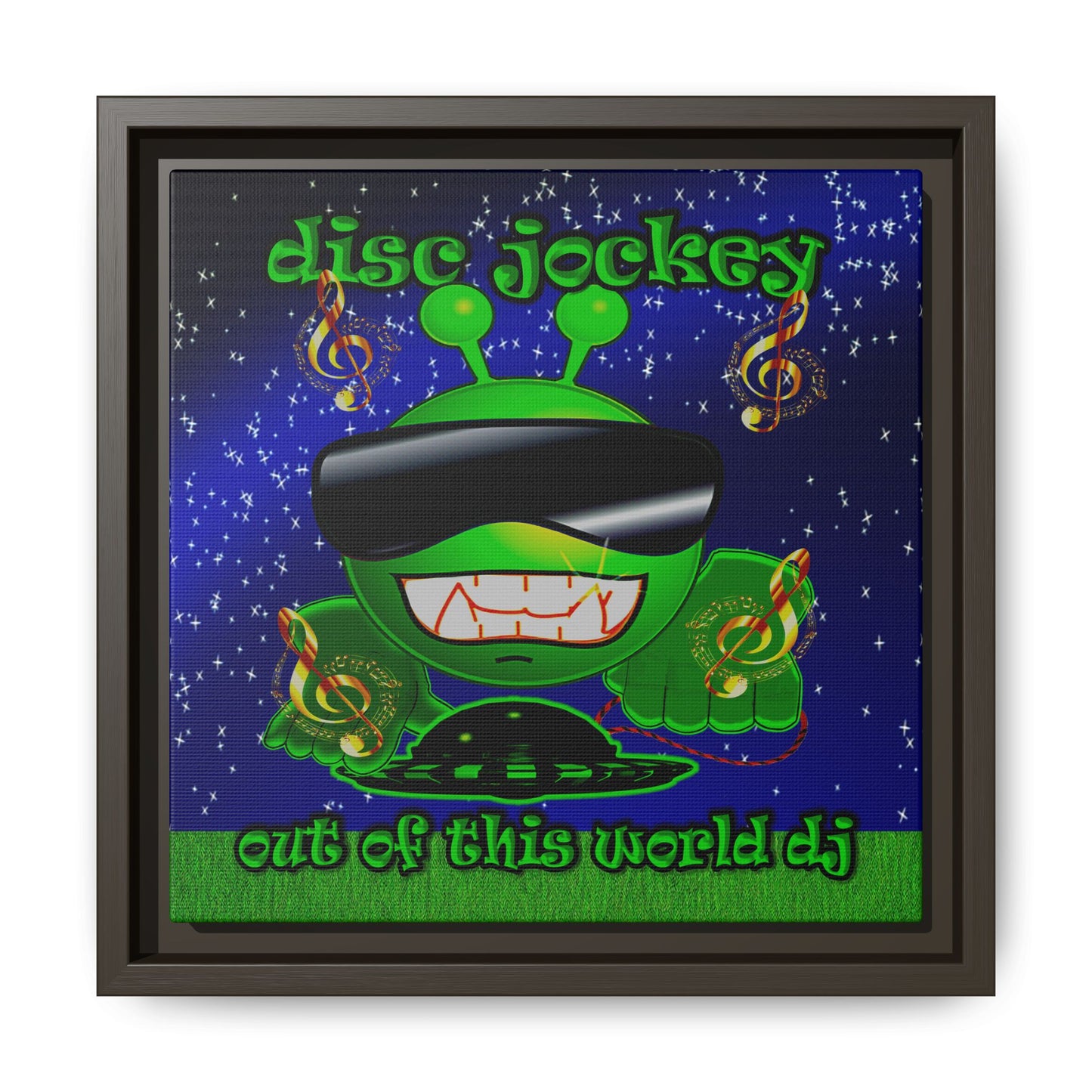disc jockey - framed canvas art ('snoops' background)
