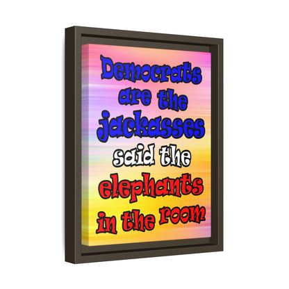 donkeys and elephants - framed canvas art (color blur)