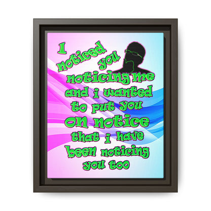 noticed you noticing - framed canvas art (light blue-pink wave)