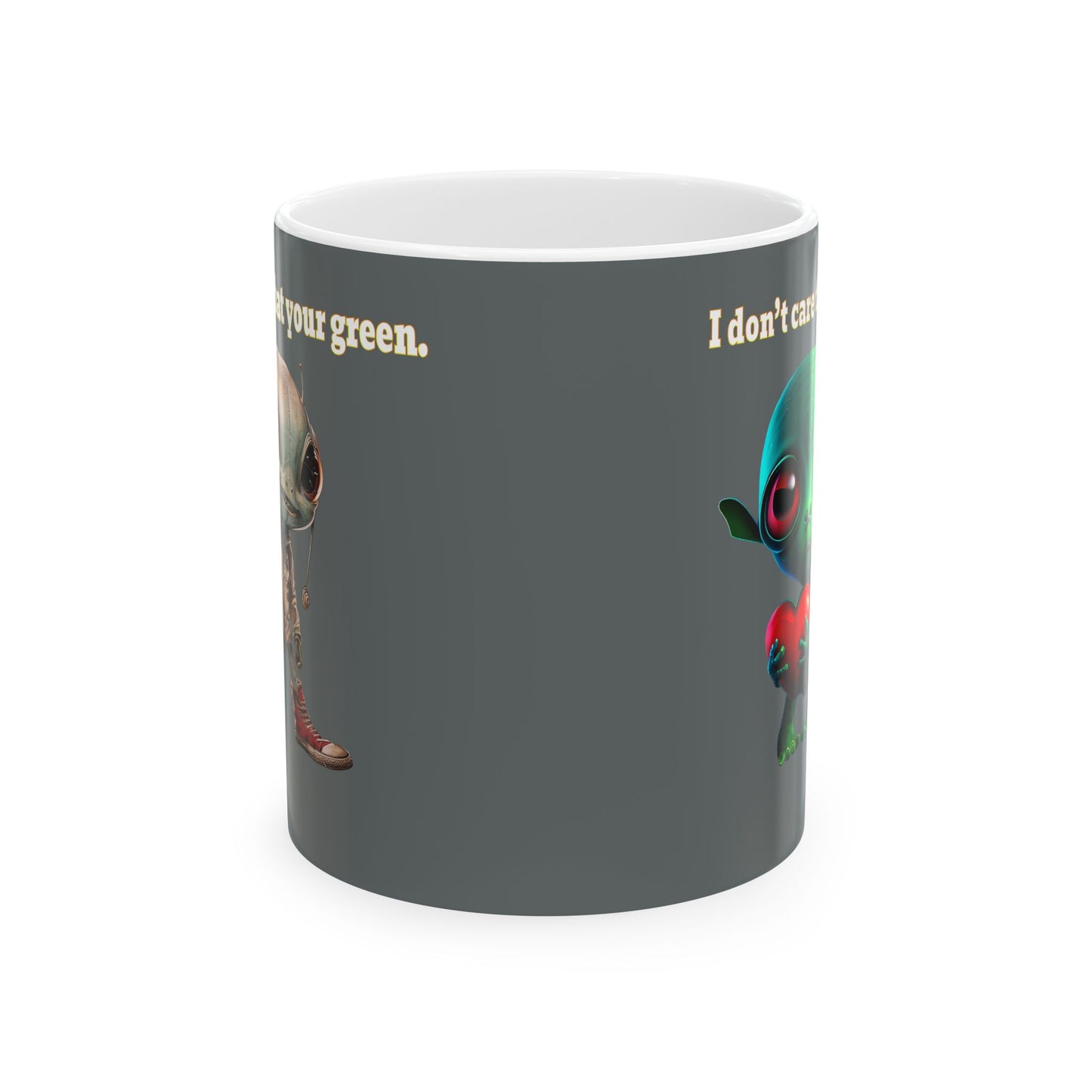 I don't care that your grey - White Mug (dark grey)