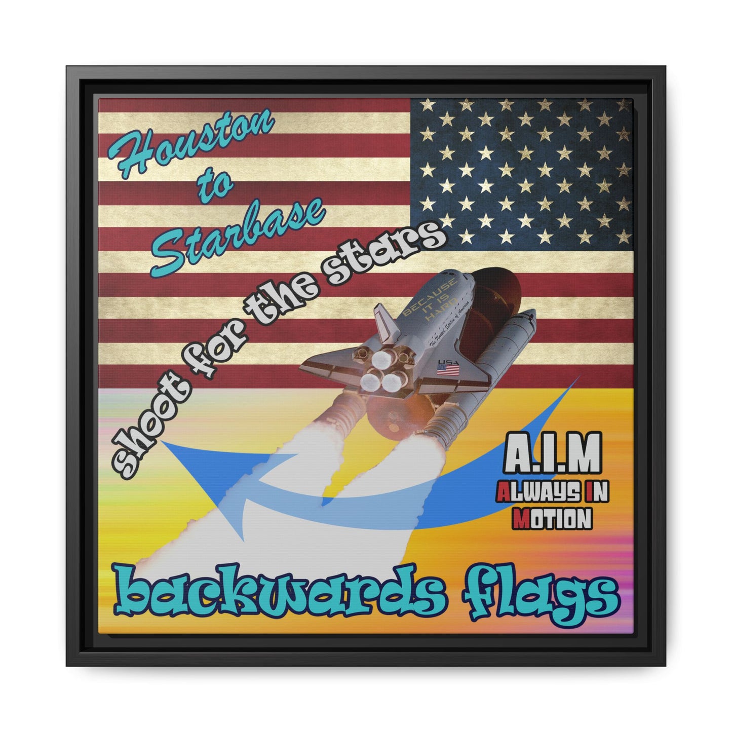 shoot for the stars - framed canvas art (color blur)