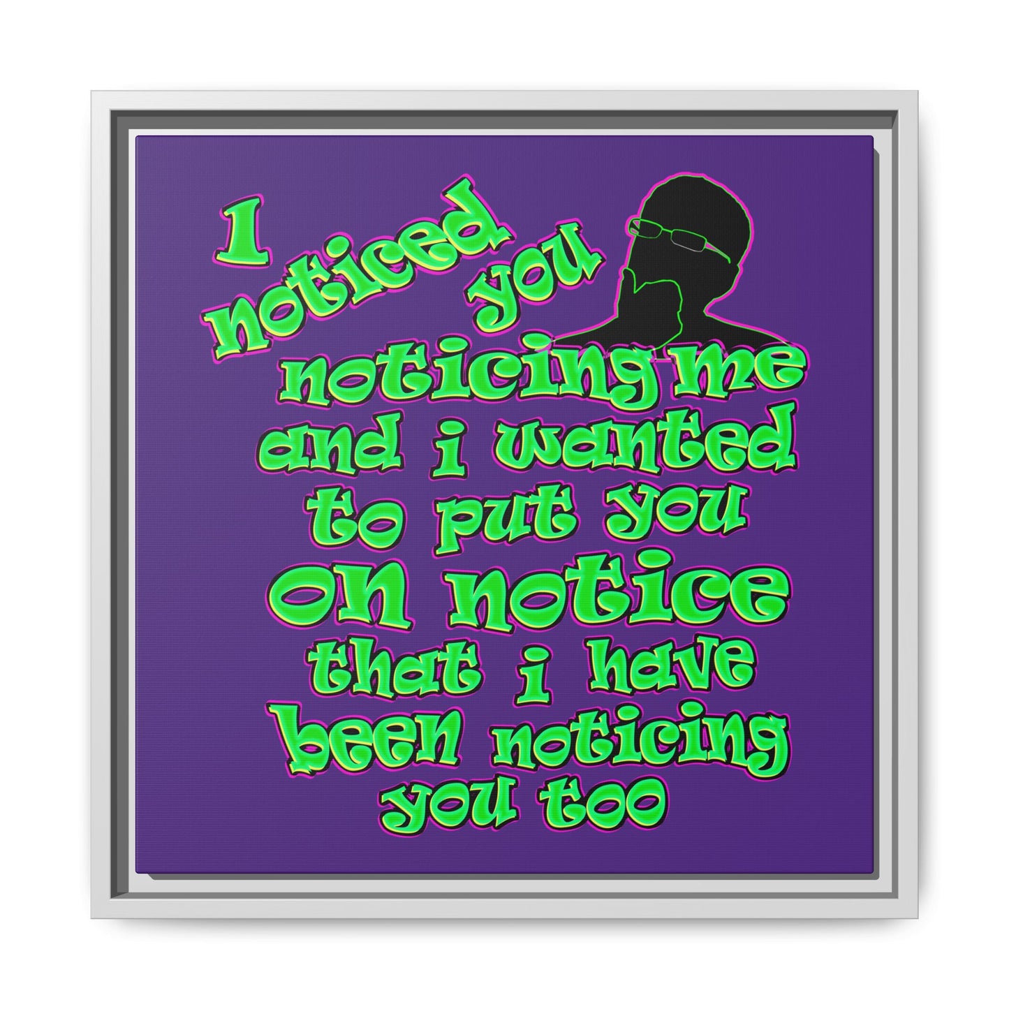 noticed you noticing - framed canvas art (purple)