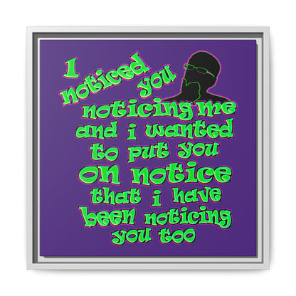 noticed you noticing - framed canvas art (purple)