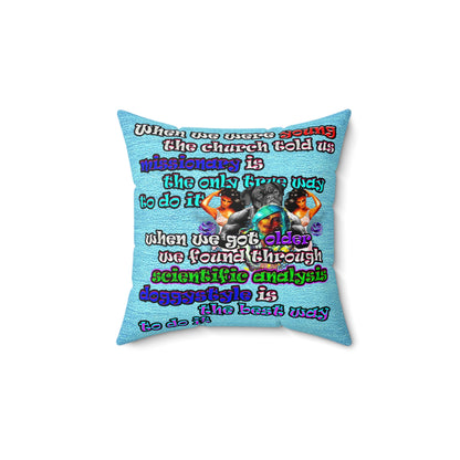 doggystyle - Spun Polyester Square Pillow - (faded blue)