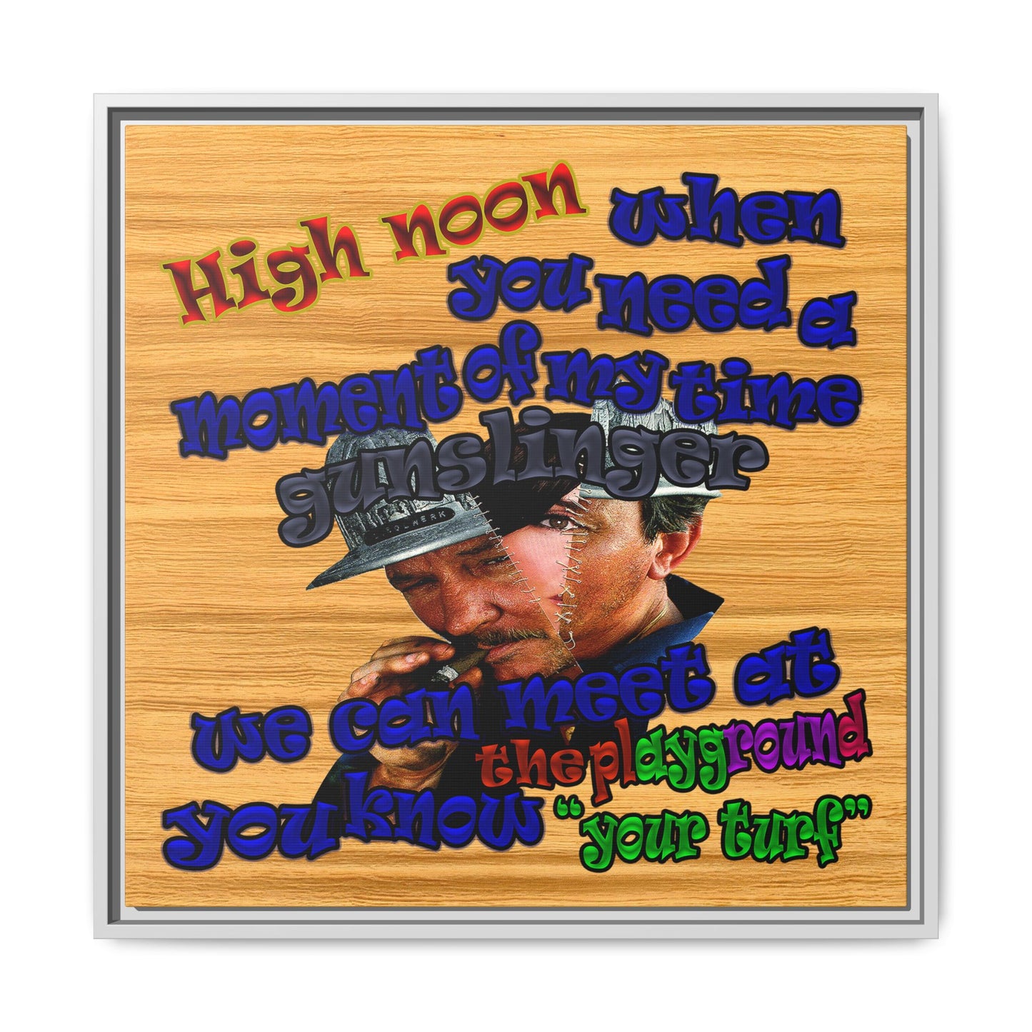 high noon - framed canvas art (butterscotch wood finish)