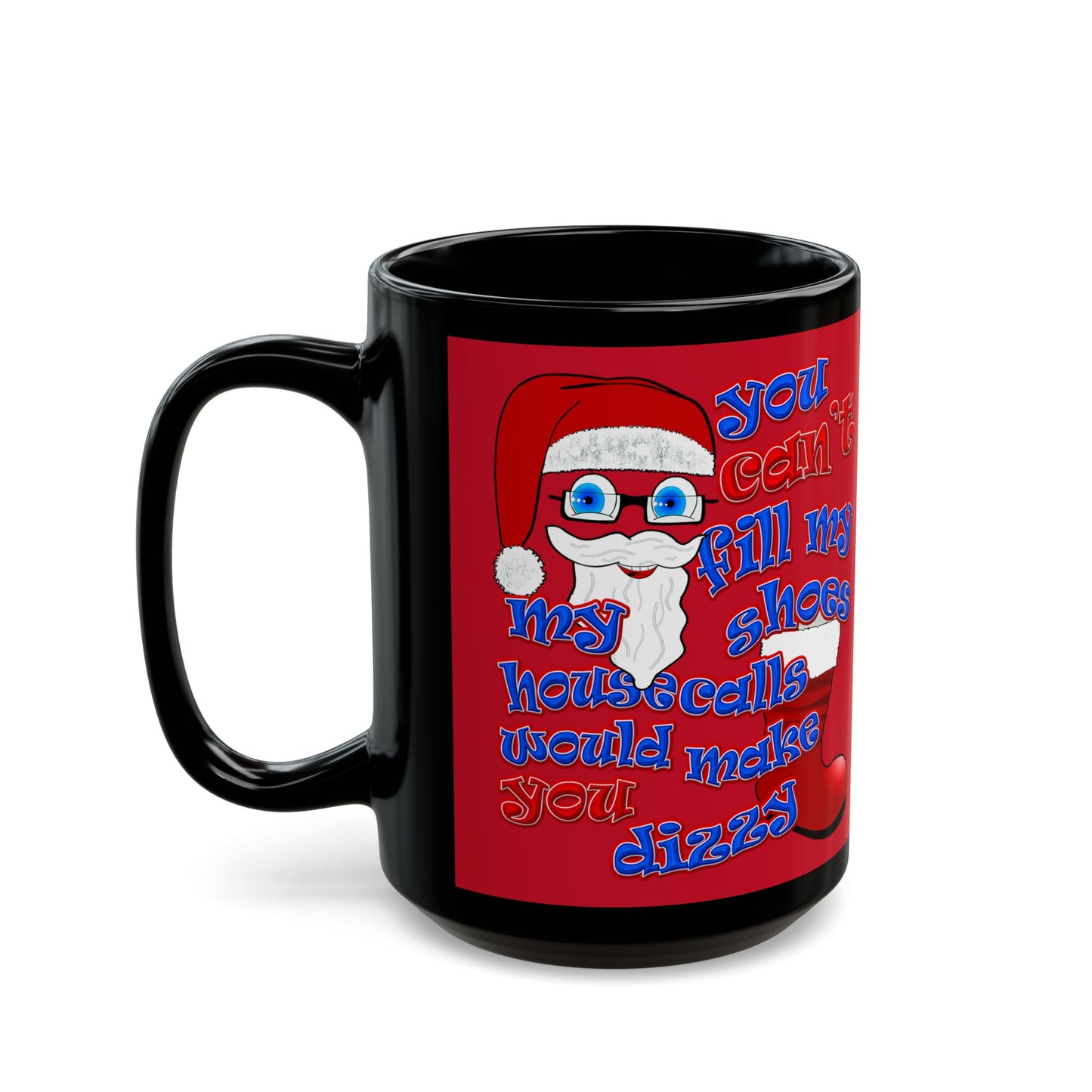 santa's shoes - Black Mug (dark red)