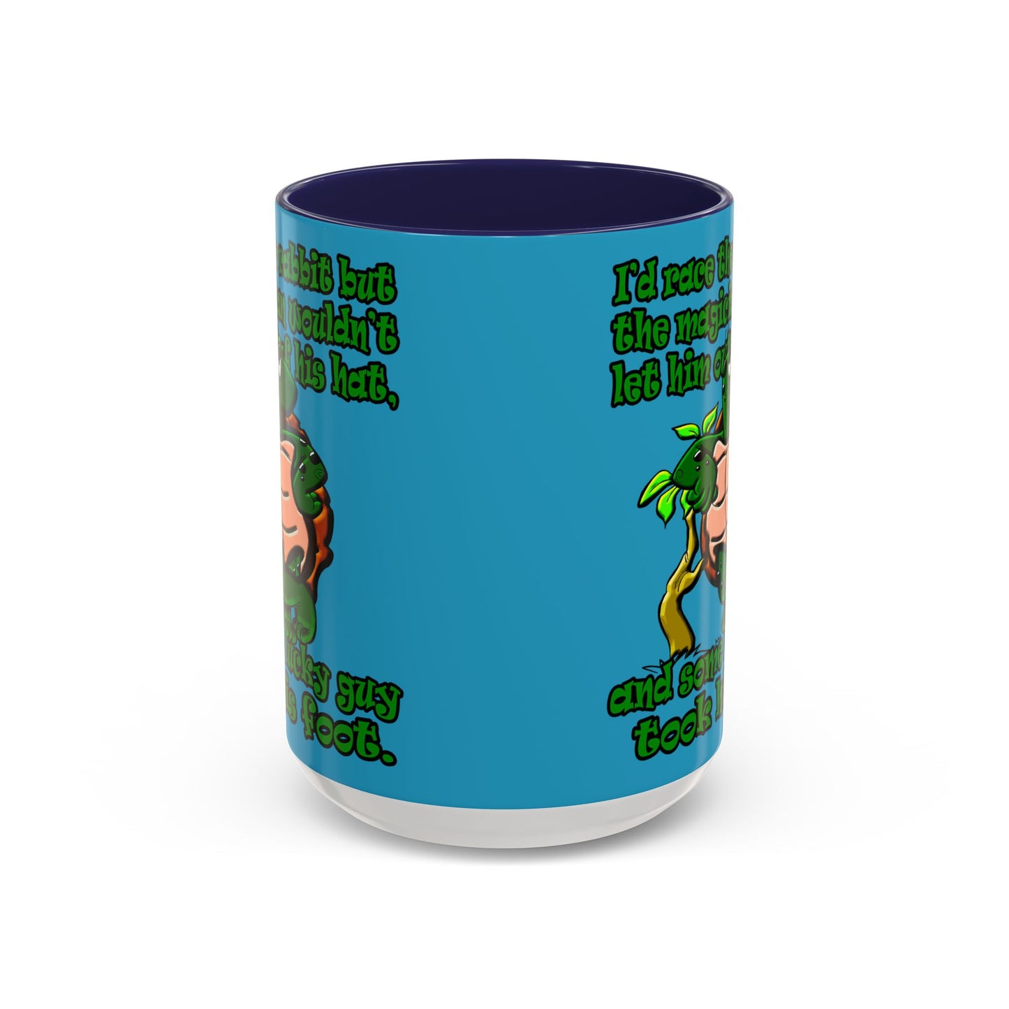 turtle race - Accent Mug (turquoise)