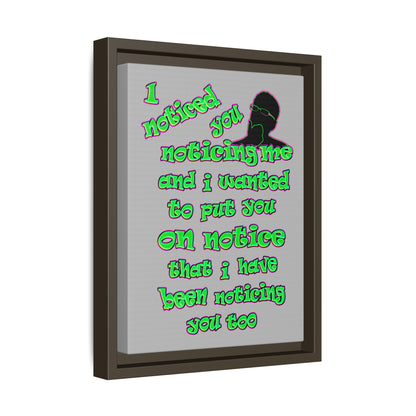 noticed you noticing - framed canvas art (light grey)