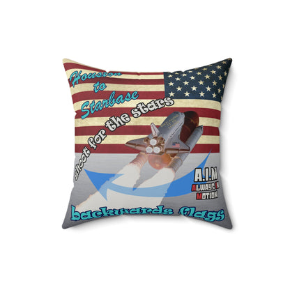 shoot for the stars - Faux Suede Square Pillow - (brushed nickel)