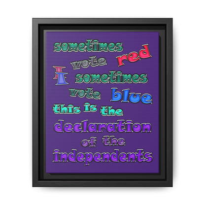 declaration of the independents - framed canvas art (purple)