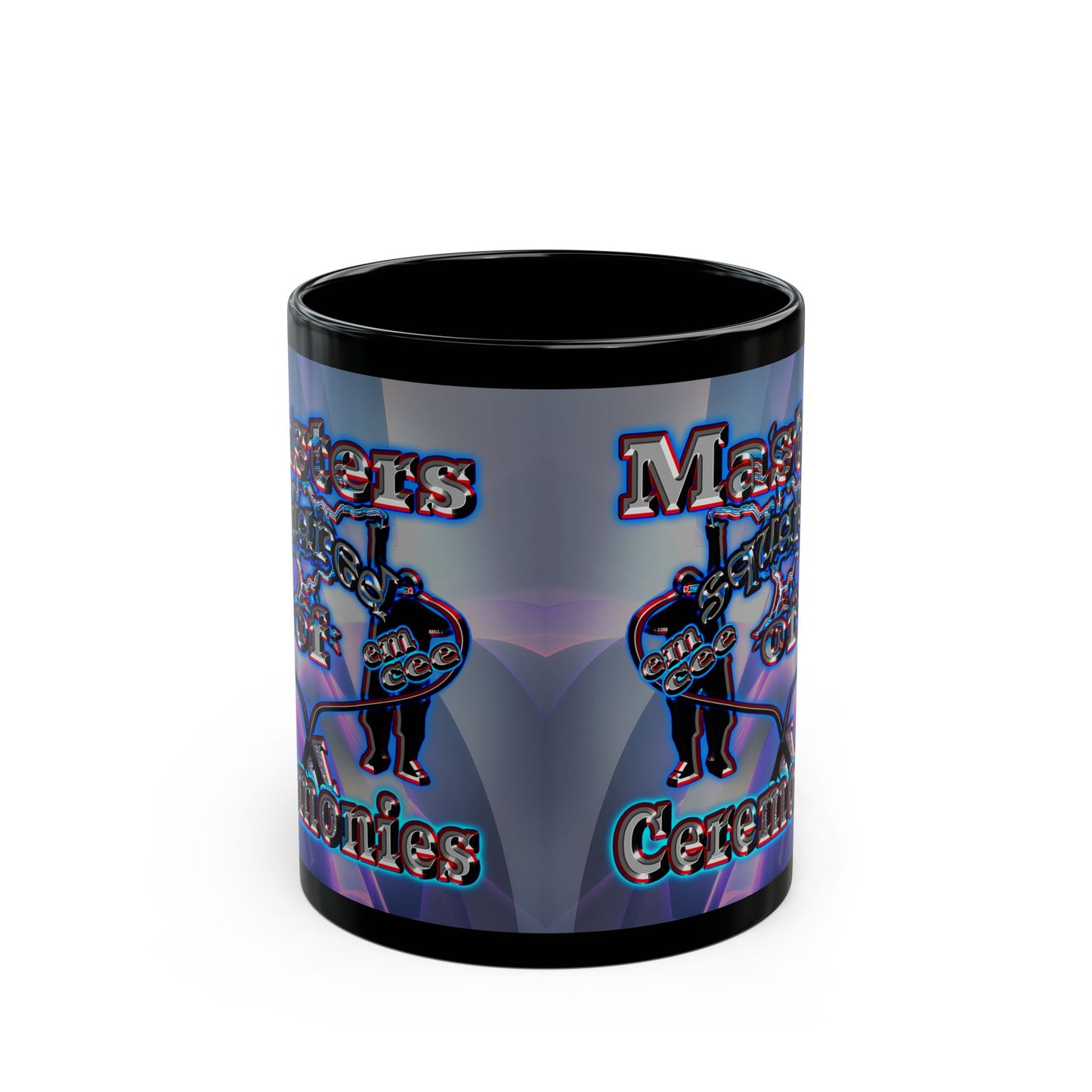 em cee squared - Black Mug (grey-pink wave)