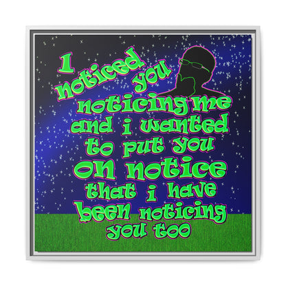 noticed you noticing - framed canvas art ('snoops' background)
