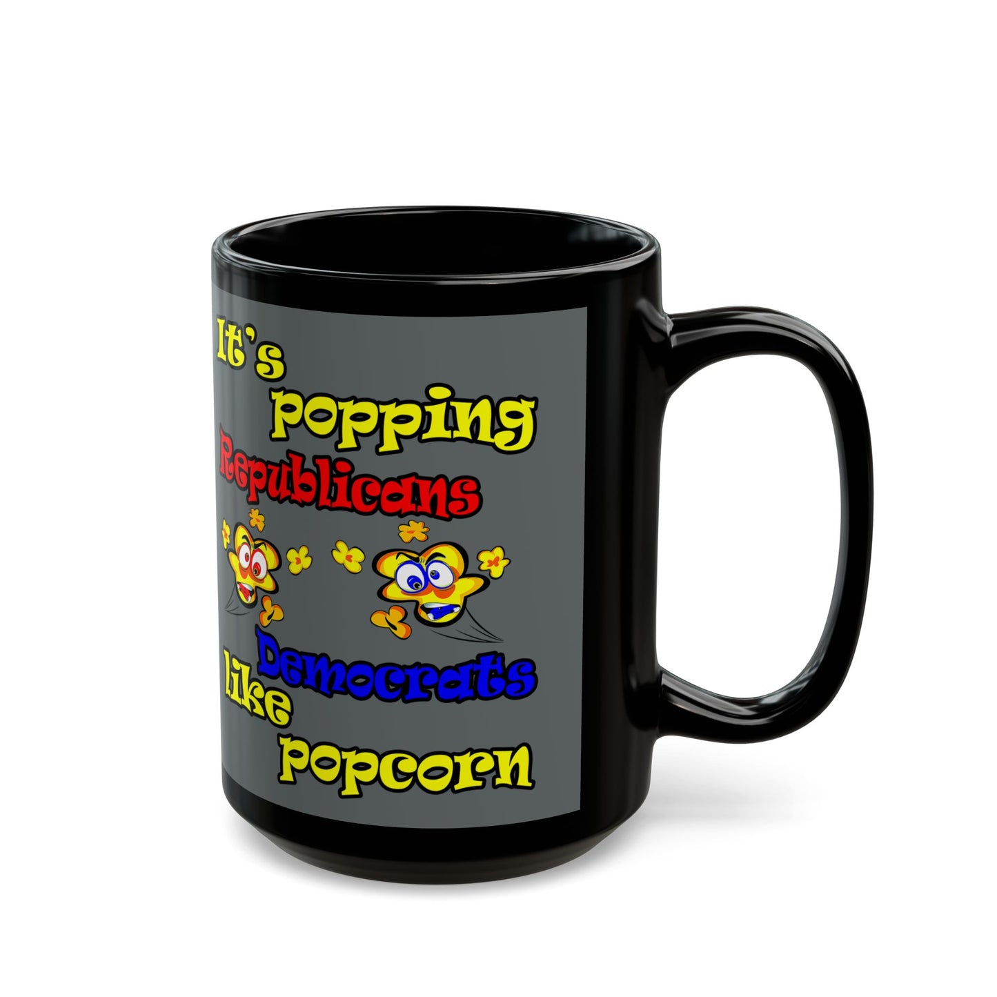 popping like popcorn - Black Mug (dark grey)
