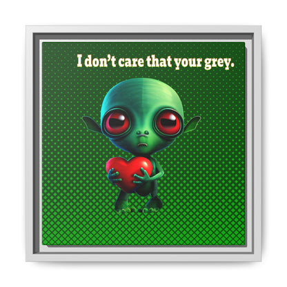 I don't care that your grey - framed canvas art (logo green)