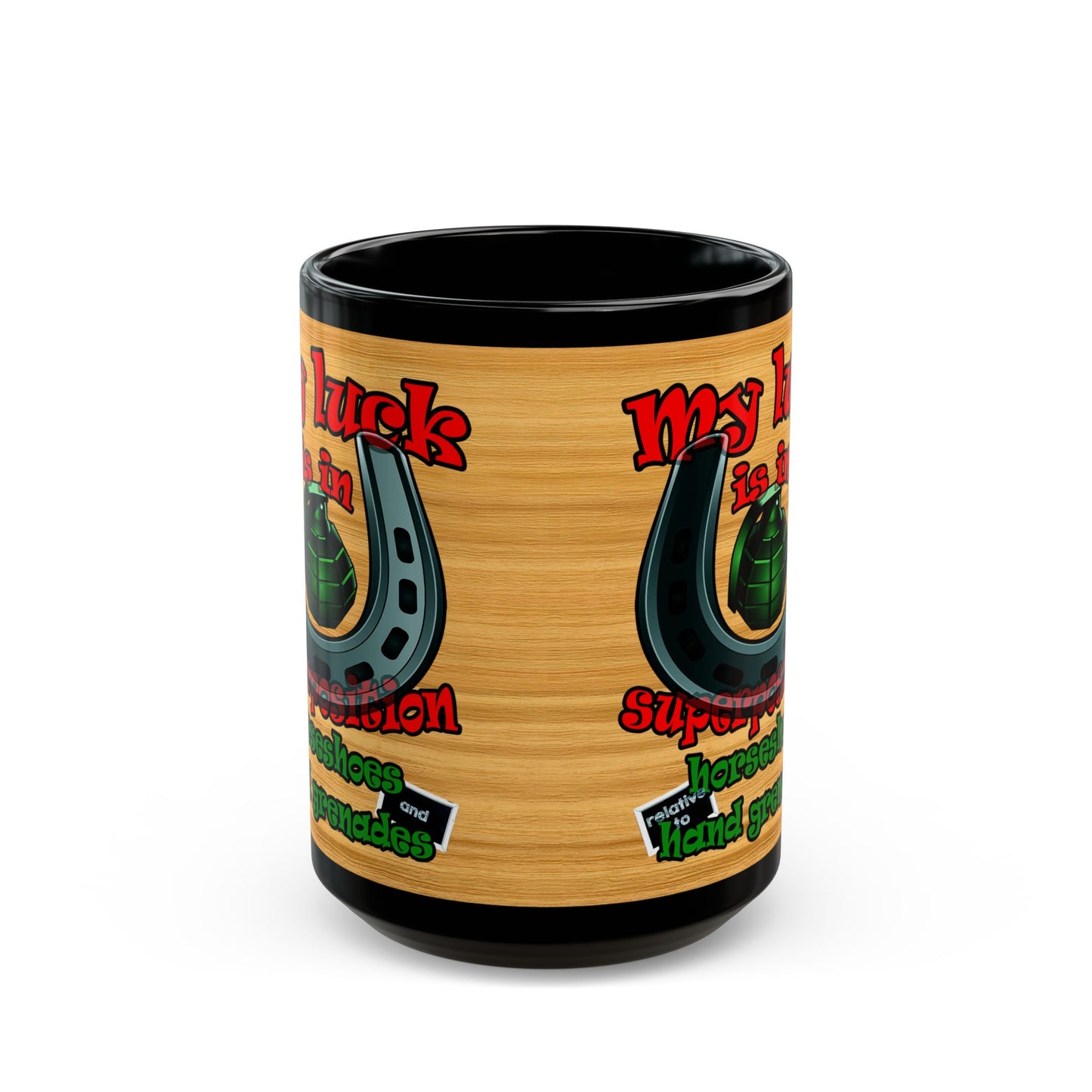 my luck - Black Mug (butterscotch wood finish)