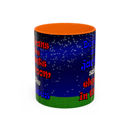 donkeys and elephants - Accent Mug ('snoops' background)