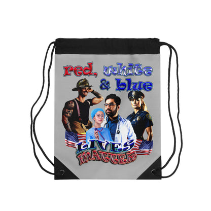 rw&b lives matter - Drawstring Bag (light grey)