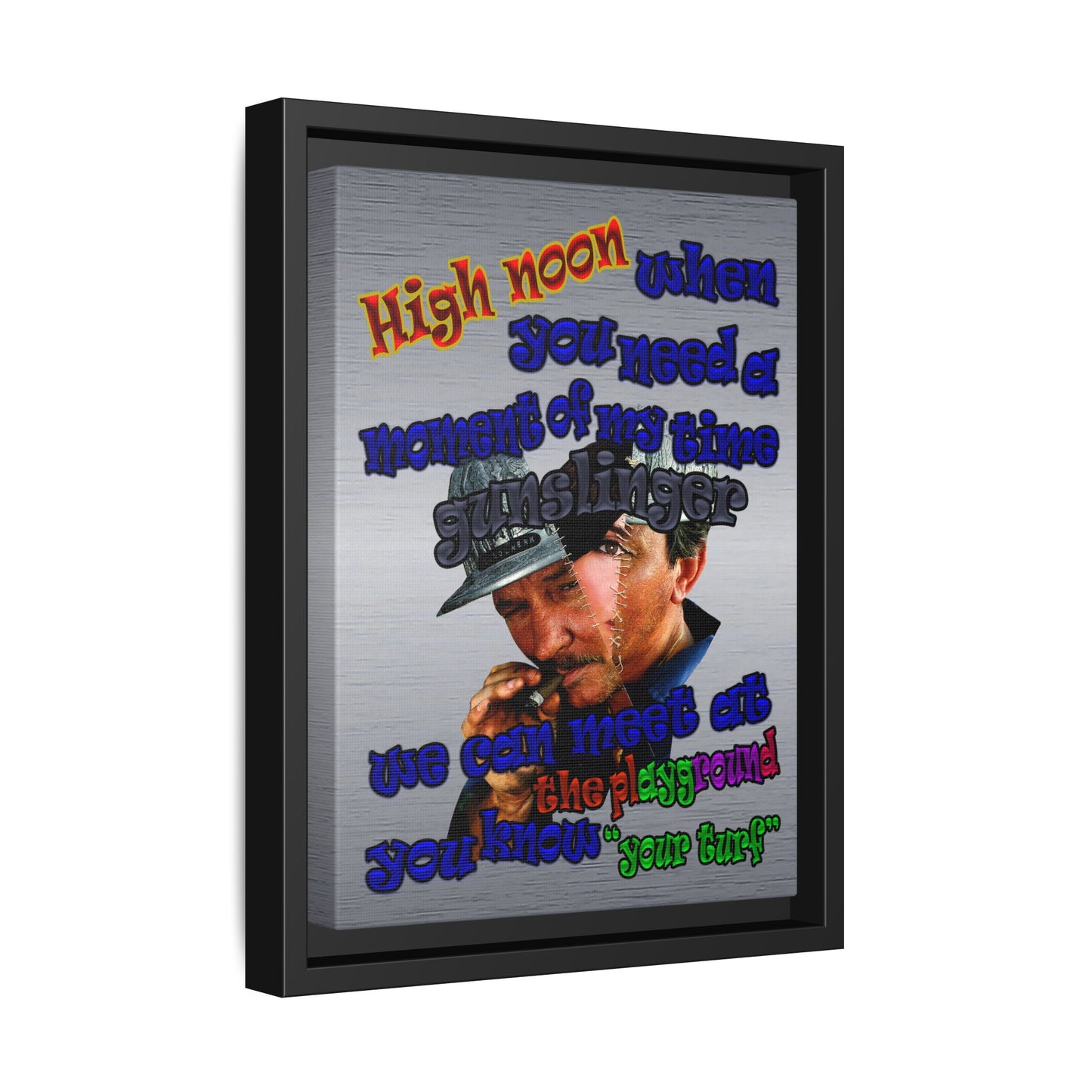 high noon - framed canvas art (brushed nickel)