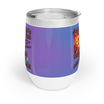 schrodinger's cat - Chill Wine Tumbler (light blue-purple wave)