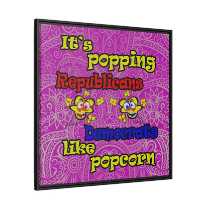 popping like popcorn - framed canvas art (pink swirl)