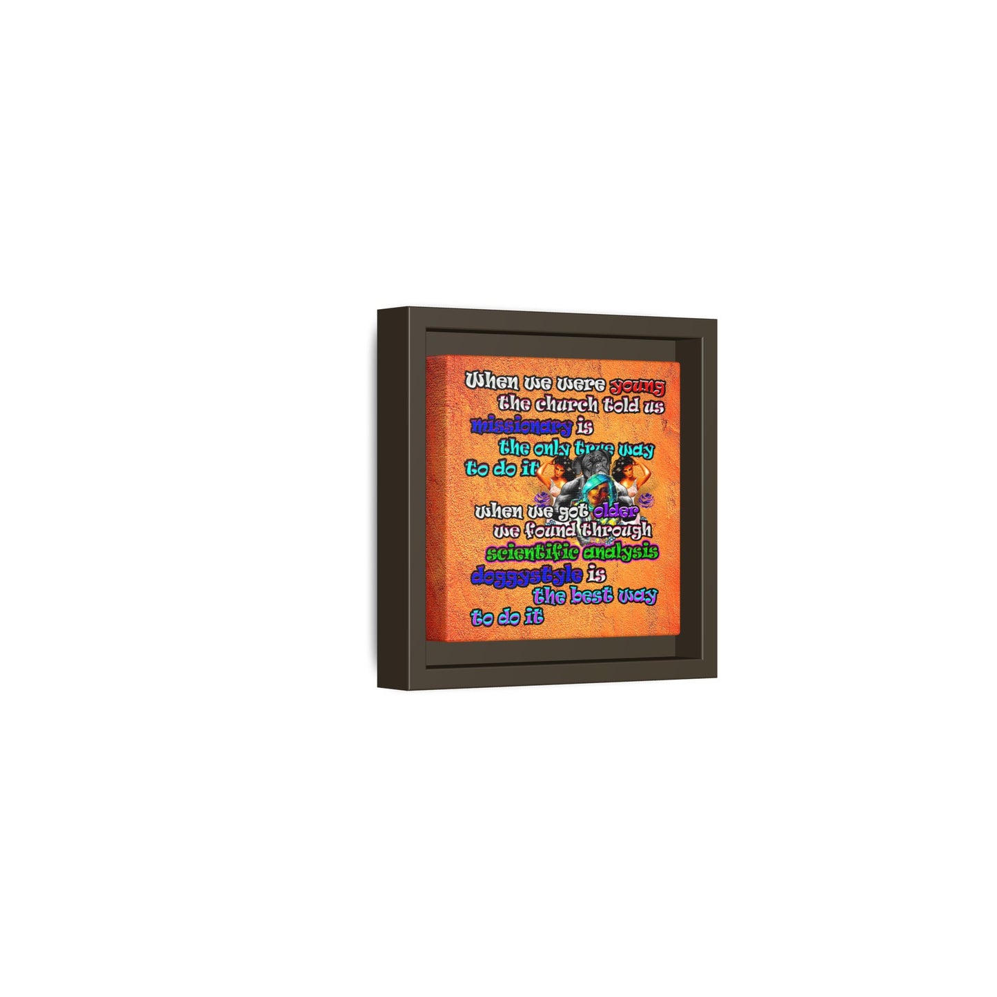 doggystyle - framed canvas art (burnt orange)