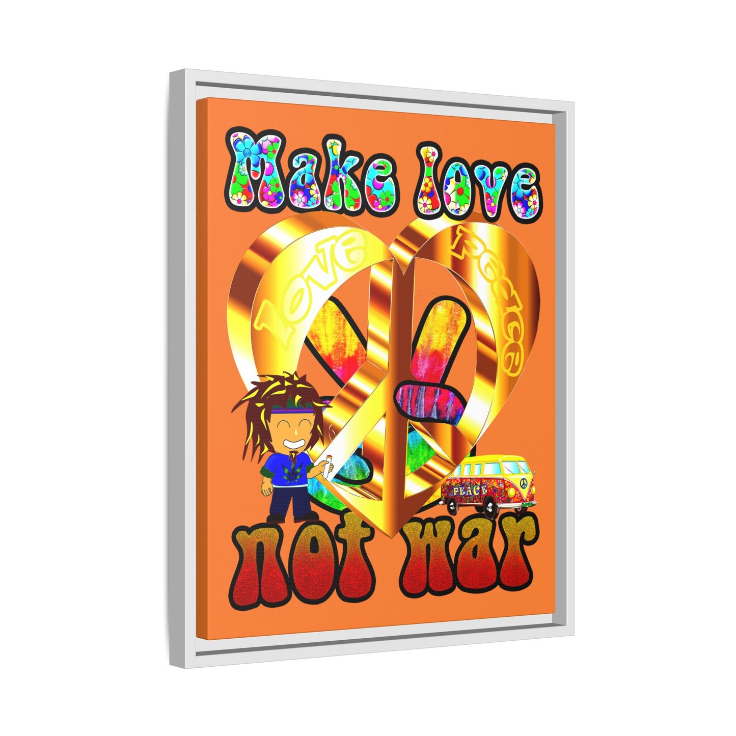 love peace - framed canvas art (crusta)