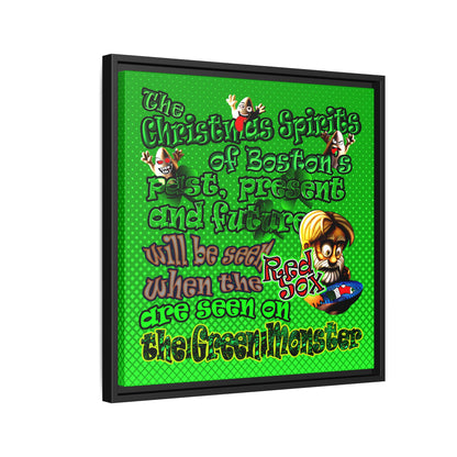 christmas spirits of boston - framed canvas art (logo green)