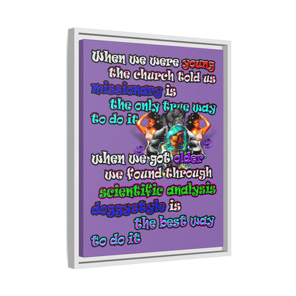 doggystyle - framed canvas art (light purple)
