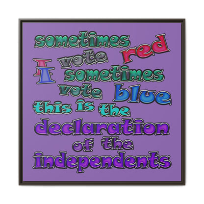 declaration of the independents - framed canvas art (light purple)