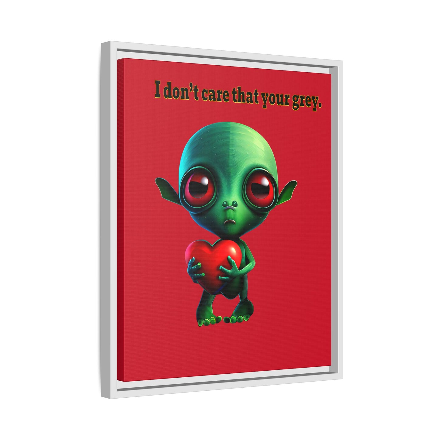 I don't care that your grey - framed canvas art (dark red)