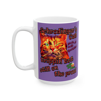schrodinger's cat - White Mug (light purple)