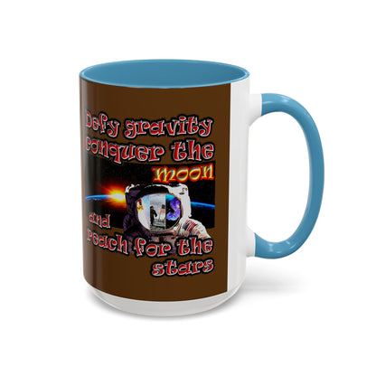 defy conquer reach - Accent Mug (brown)