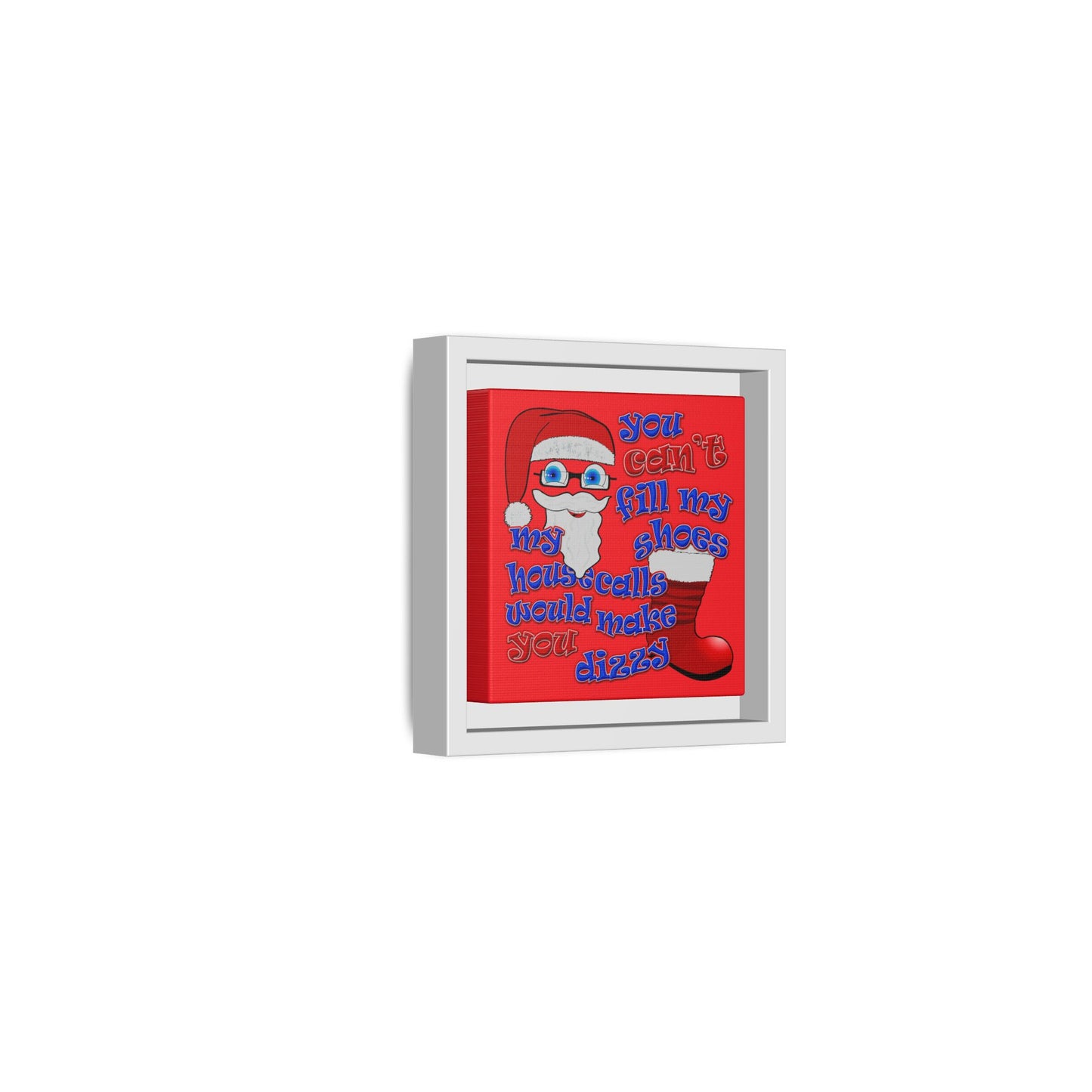 santa's shoes - framed canvas art (red)
