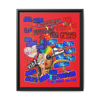 drop the beat - framed canvas art (red)