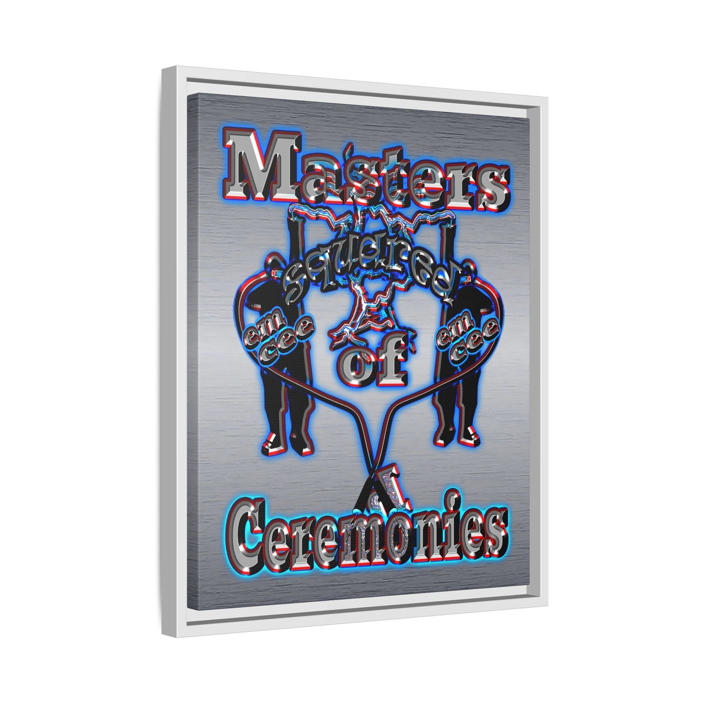em cee squared - framed canvas art (brushed nickel)