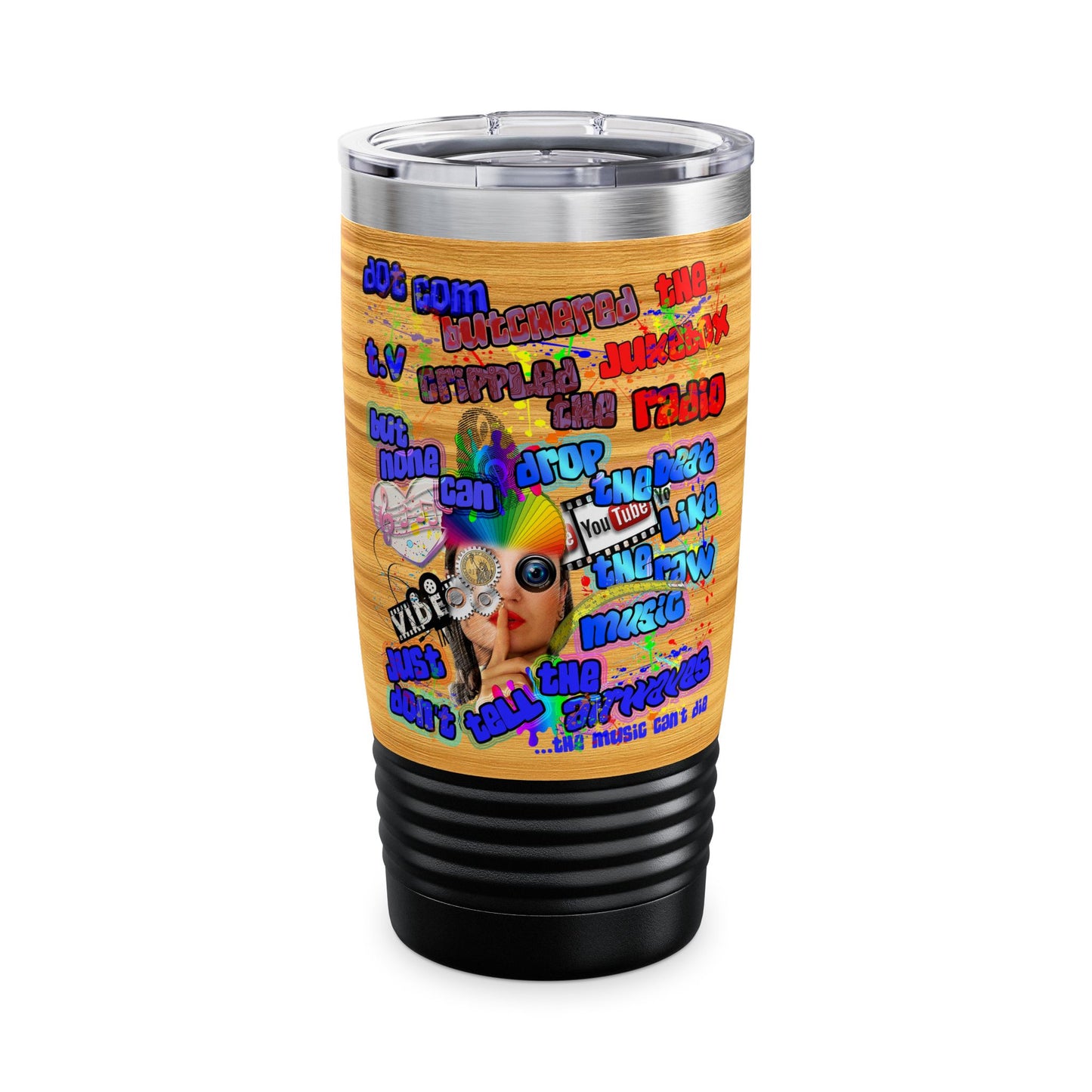 drop the beat - Ringneck Tumbler, 20oz  (butterscotch wood finish)