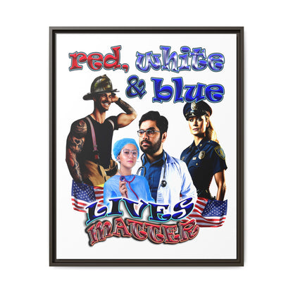 rw&b lives matter - framed canvas art (white)