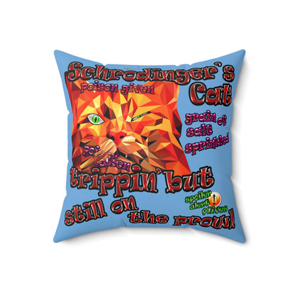 schrodinger's cat - Faux Suede Square Pillow - (light blue)