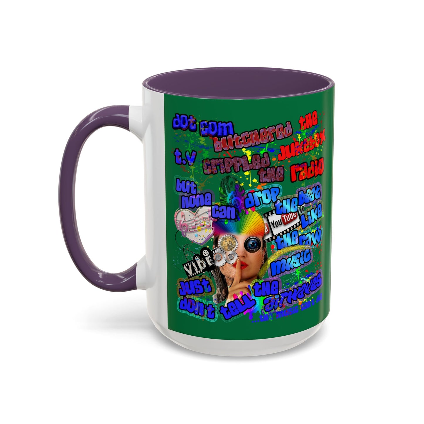 drop the beat - Accent Mug (dark green)