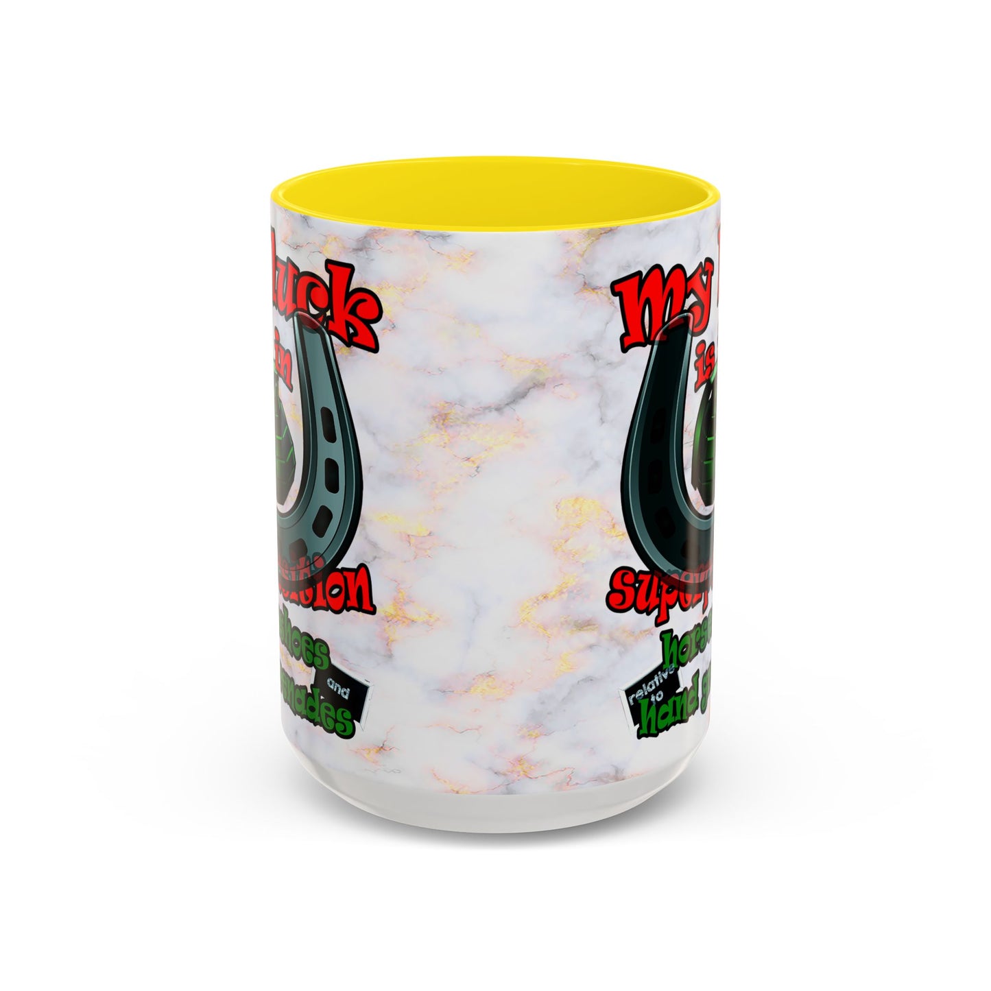 my luck - Accent Mug (white marble)